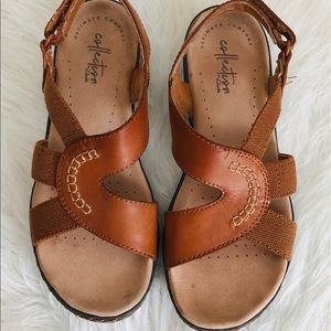 Clarks Brown Leather Ultimate Comfort Sandals
